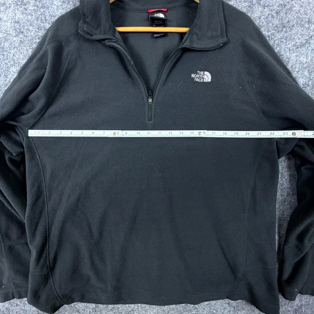 The North Face Fleece Sweatshirt Mens 2XL Black Long Sleeve Quarter Zip Pullover
